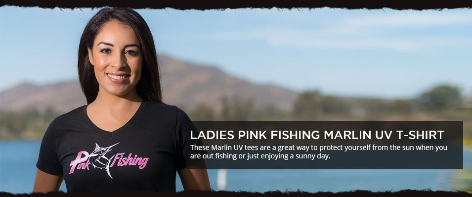 Ladies Pink Fishing Marlin UV T-shirt